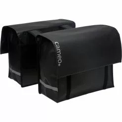 Cameo Cykeltaske Dobbelt Bisonyl Sort 46L